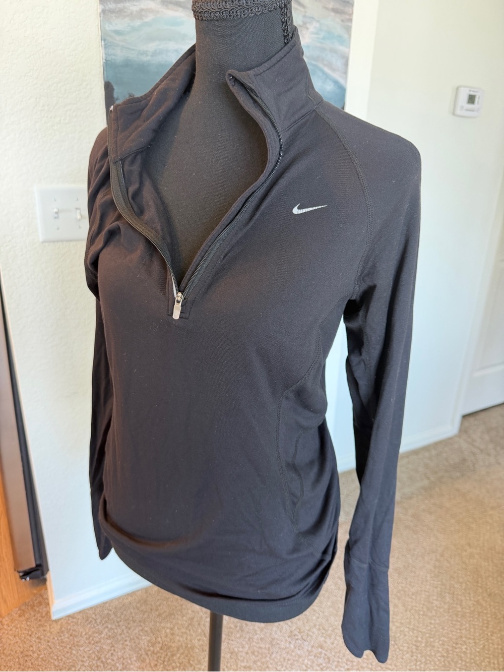 🪩 3/$10 Nike Black Dri-FIT Quarter-Zip Long Sleeve Top